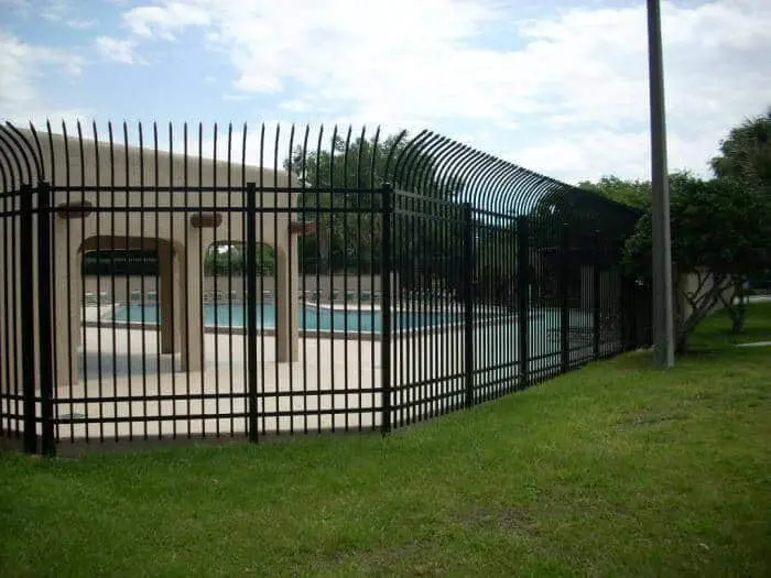 Curved Top Security Black Aluminum Pool Fence