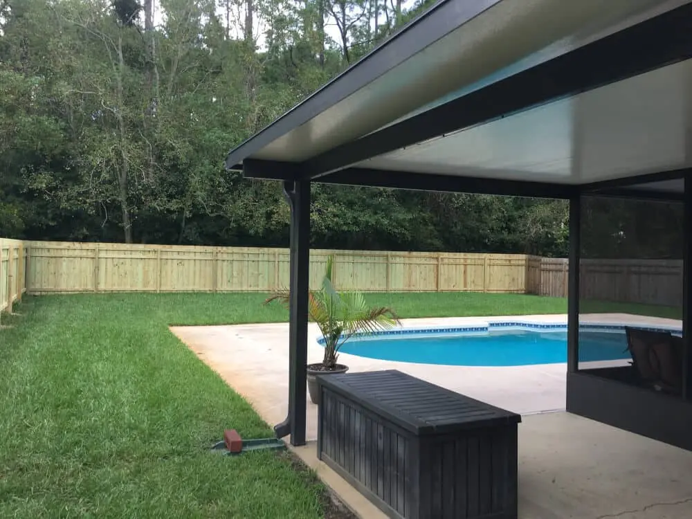 Black Ornamental Iron Pool Fence